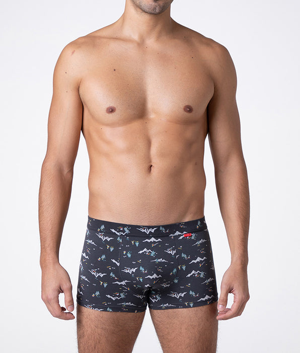 Lovable Boxer Funny Xmas in stretch cotton, stampa montagna