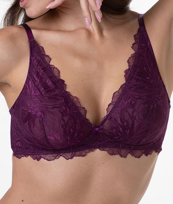 Lovable Reggiseno Vela senza Ferretto Graceful Lace in pizzo e tulle, vinaccia