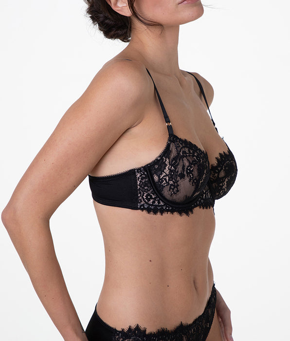 Lovable Reggiseno balconcino con ferretto Le Studio in pizzo, nero