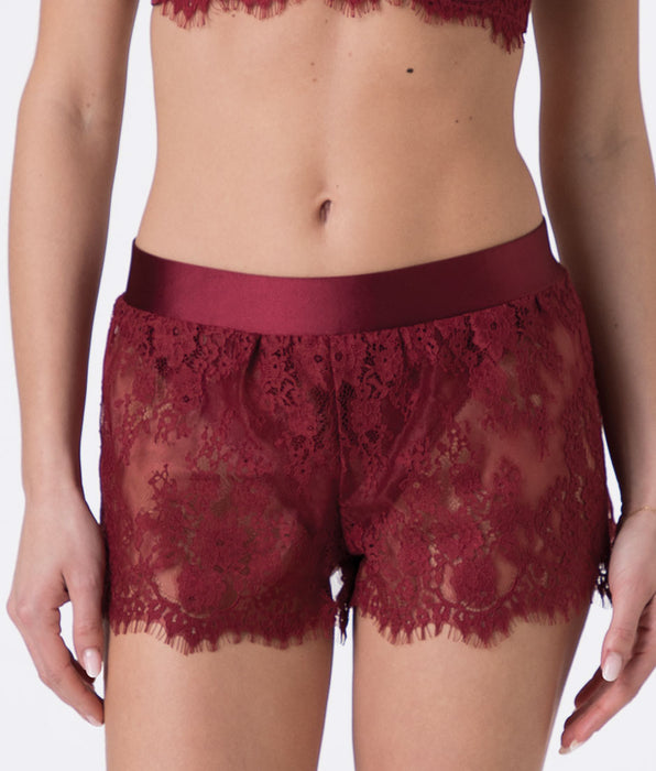Lovable Culotte Le Studio in lace and tulle, dark red