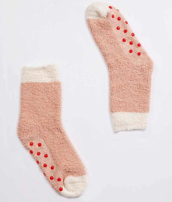 Lovable Calzini Warm and Cuddle Slipper, rosa e avorio