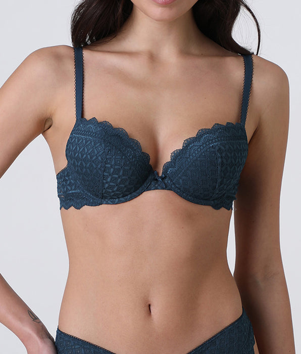 Lovable Reggiseno Imbottito con Ferretto Graphic Lace in pizzo, ottanio