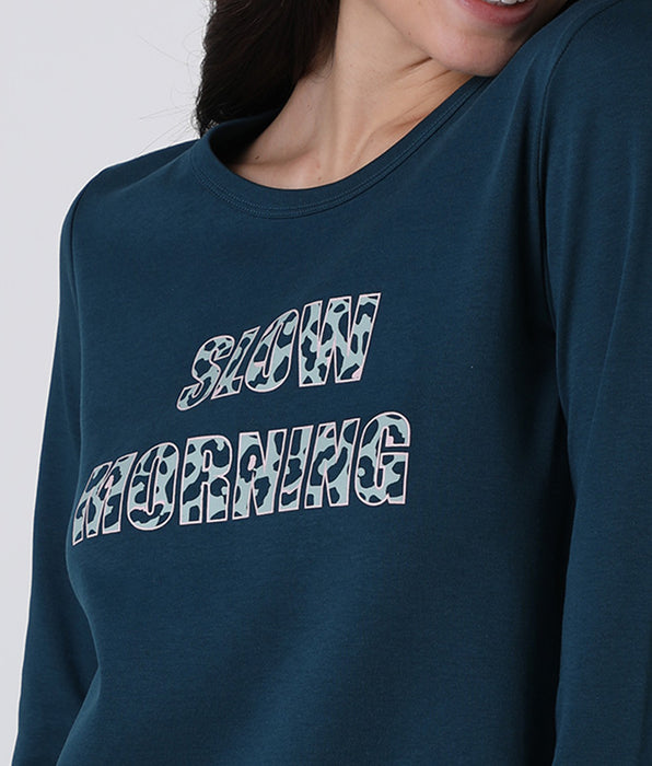 Lovable Pigiama Lungo in Interlock, ottanio