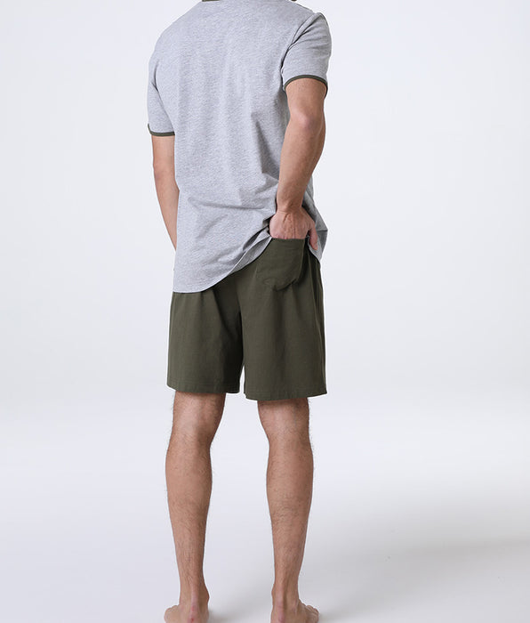 Lovable Pigiama Corto Girocollo in Jersey, grigio melange