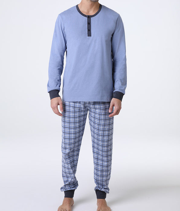 Lovable Pigiama Lungo Collo Serafino in Jersey, avio