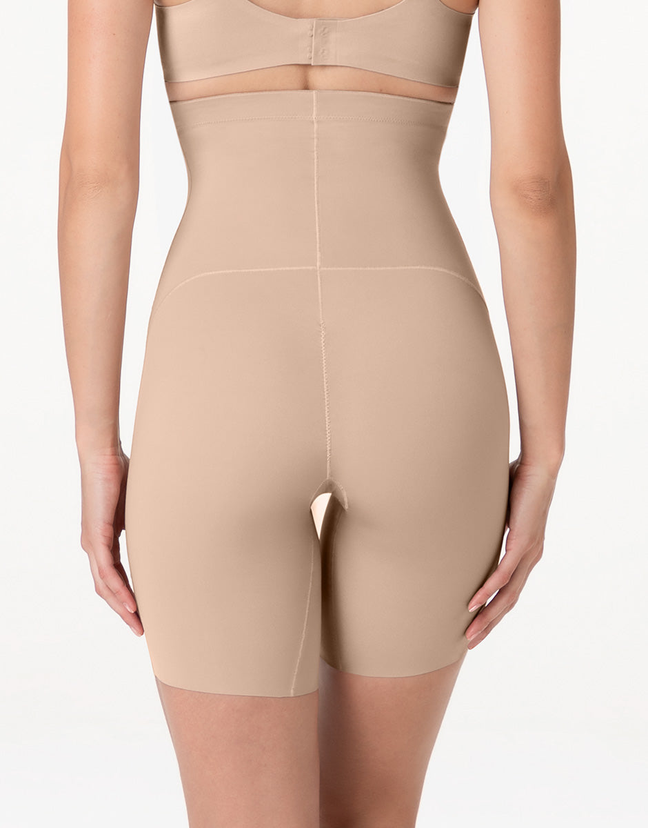 SPANX ASSETS Shapewear Slip A Vita Alta Senza Cuciture: Modellante Ultra Resistente, Nudo, Taglia XL, Per Pancia E Glutei