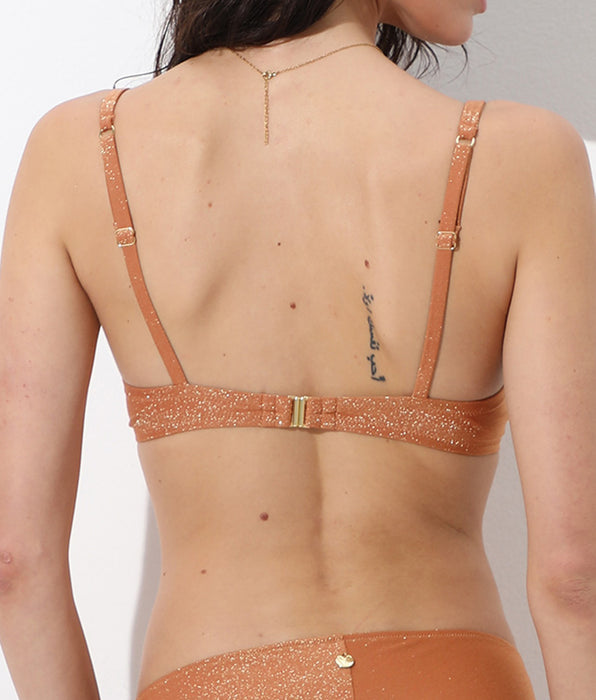 Lovable Costume Reggiseno con Ferretto Coppa Invisible Plain Lurex, rame