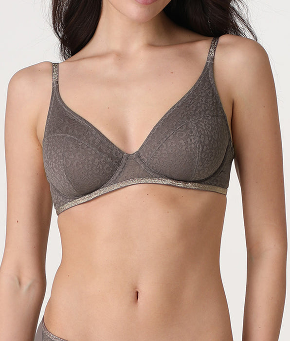 Lovable Reggiseno con ferretto Animalier Mesh in tulle, visone