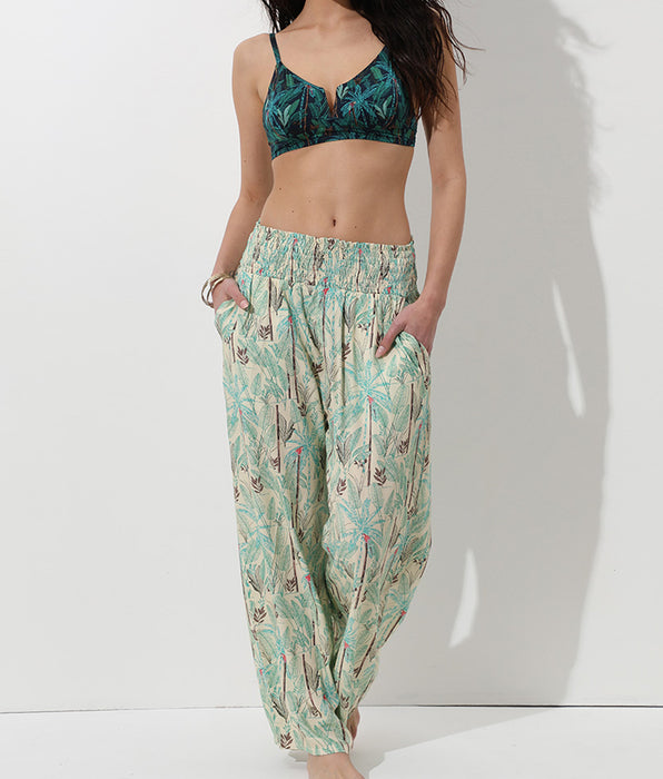 Lovable Pantaloni in viscosa, stampa tropicale