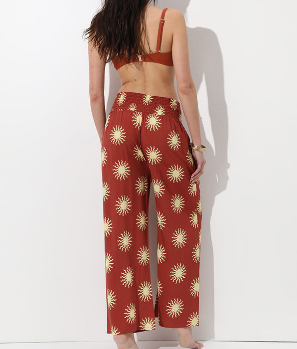 Lovable Pantaloni in viscosa, terra stampa sole