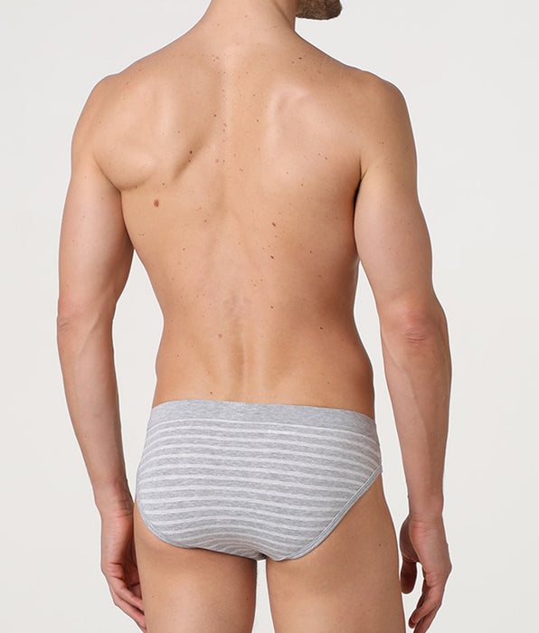 Lovable Slip Jacquard Cotton Modal, grigio melange righe