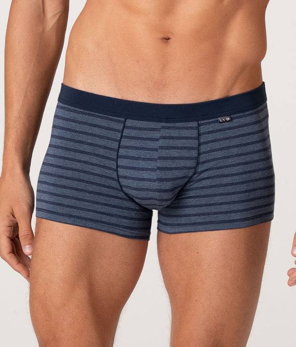 Lovable Boxer Jacquard Cotton Modal, righe blu navy e grigio