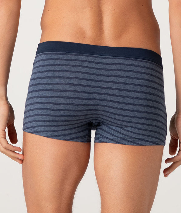 Lovable Boxer Jacquard Cotton Modal, righe blu navy e grigio