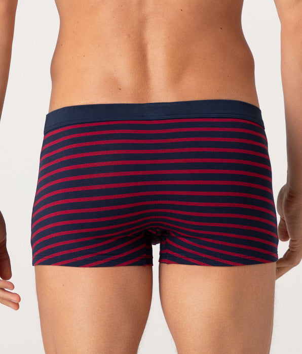 Lovable Boxer Jacquard Cotton Modal, righe antracite melange e rosso