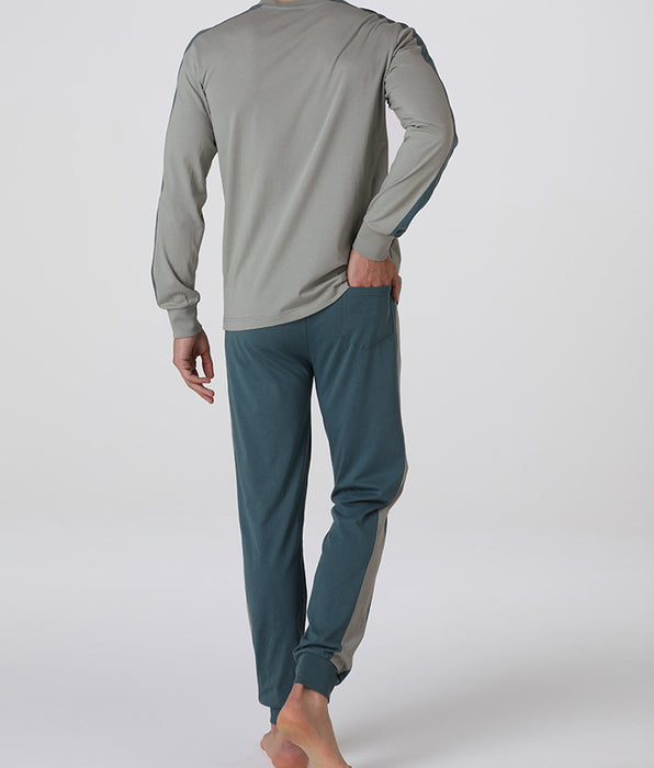 Lovable Pigiama Lungo Girocollo in Jersey, verde vintage