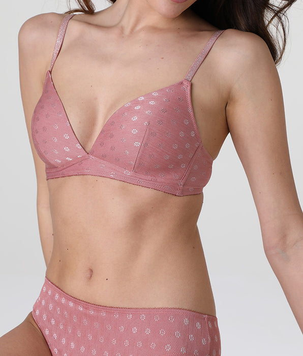 Lovable Daisy Fancy Micro Padded Triangle Bra without Underwire, powder pink