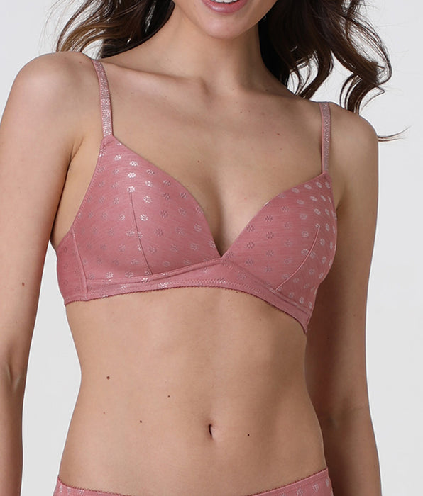 Lovable Reggiseno Triangolo Imbottito senza Ferretto Daisy Fancy Micro, rosa polvere