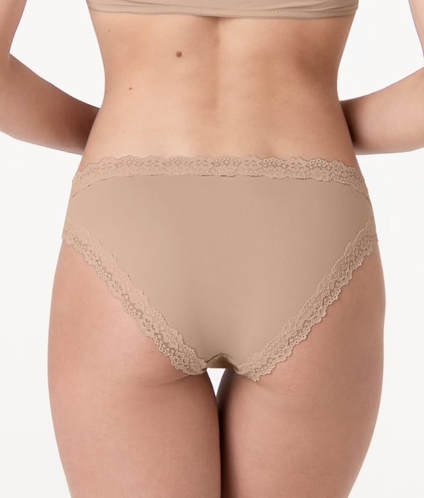 Lovable Slip Lacy Micro in microfibra con pizzo, nudo chiaro