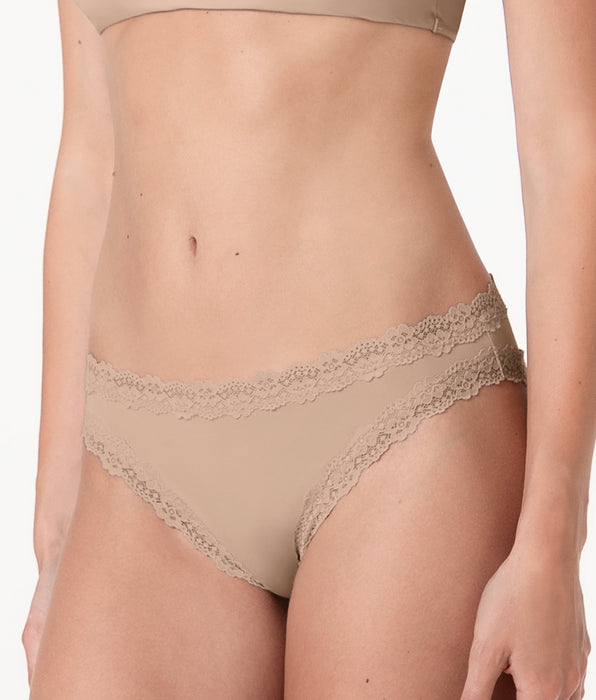 Lovable Slip Lacy Micro in microfibra con pizzo, nudo chiaro