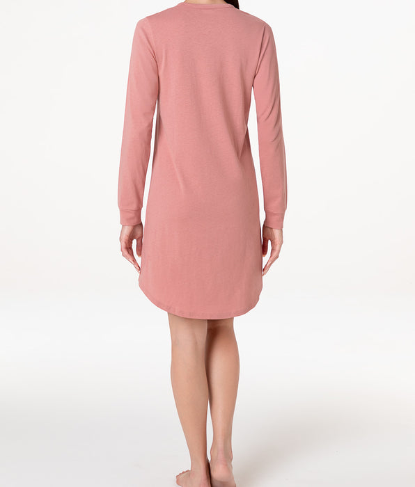 Lovable Long-sleeved nightdress with seraphic collar in jersey, powder pink