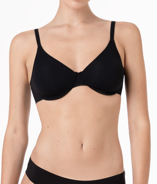 Lovable Reggiseno con Ferretto Senza Imbottitura Invisible Essence in microfibra, nero