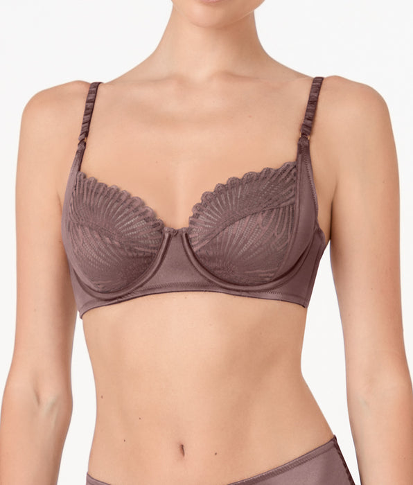 Lovable Reggiseno con Ferretto Blowball Lacy Micro in microfibra e pizzo, nocciola