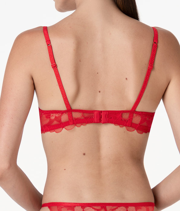 Lovable Reggiseno con Ferretto Romance Hearts in tulle, rosso cuori