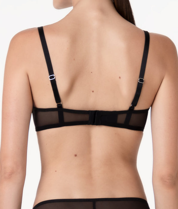 Lovable Reggiseno a Fascia con Ferretto Velvet Embroidery in tulle e velluto, nero