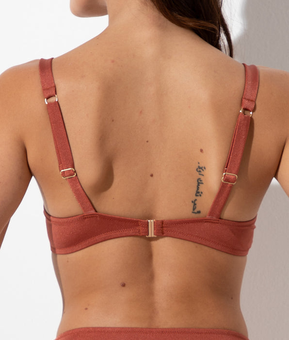 Lovable Costume Reggiseno Balconette con Ferretto Glam Shiny Micro, terra