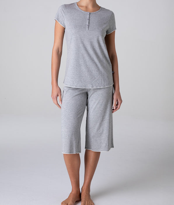 Lovable Pigiama Capri in Jersey, grigio melange