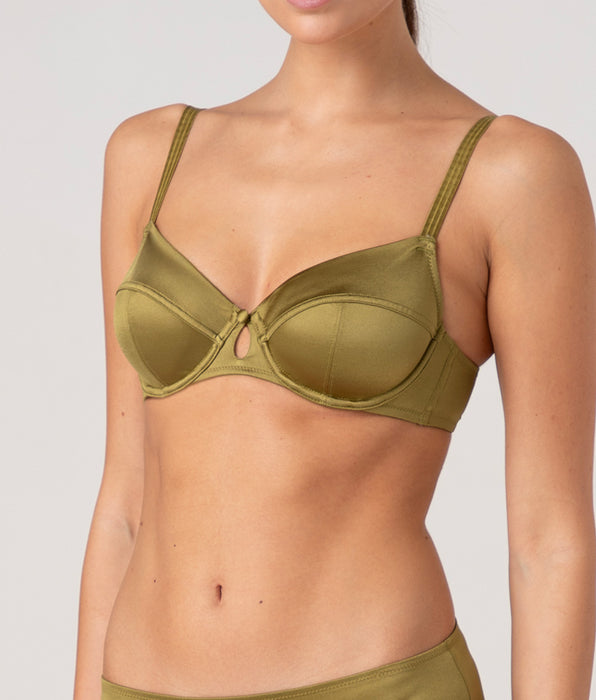 Lovable Reggiseno Balconcino con Ferretto Chic Micro in microfibra, verde cardamomo