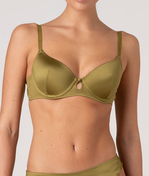 Lovable Reggiseno Imbottito con Ferretto Chic Micro in microfibra, verde cardamomo