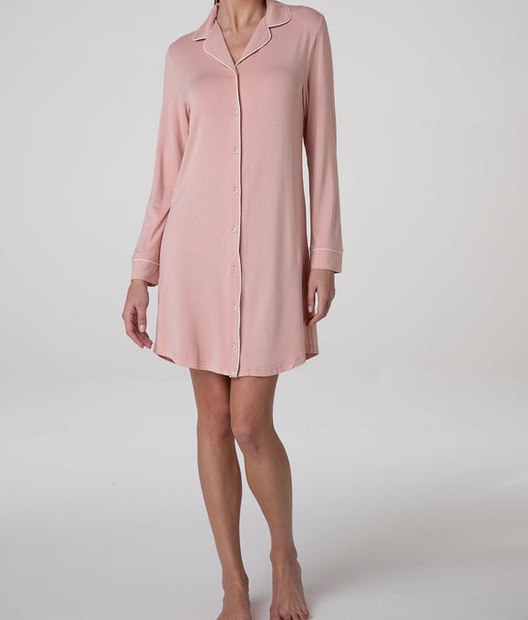 Lovable Elastic Viscose Open Nightgown, blush pink