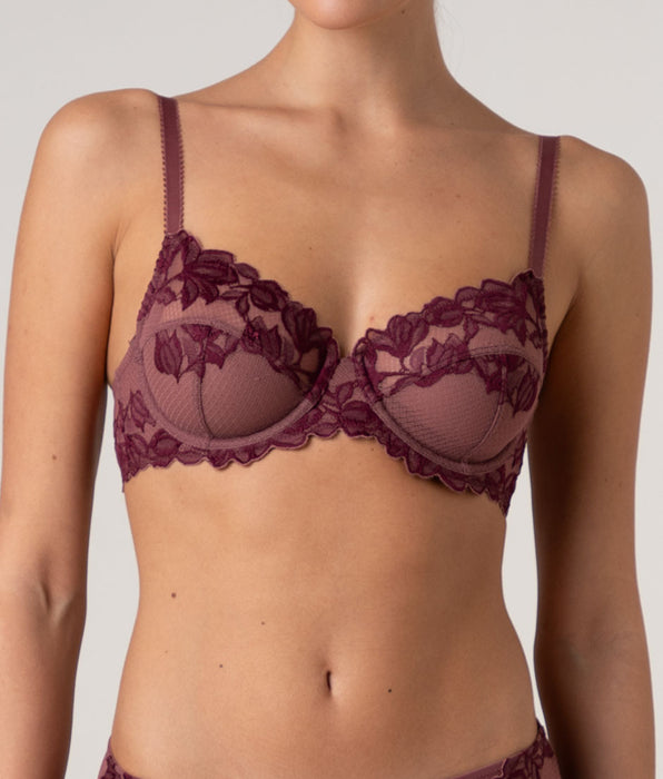 Lovable Reggiseno con Ferretto Elegant Muse in pizzo, rosso amaranto e vinaccia