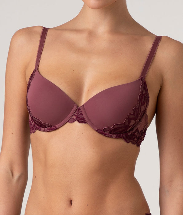 Lovable Reggiseno Imbottito con Ferretto Elegant Muse in pizzo, rosso amaranto e vinaccia