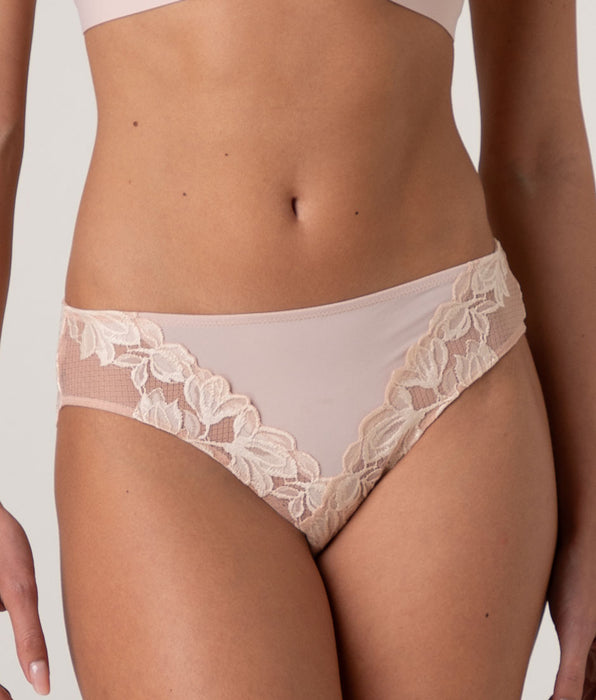 Lovable Elegant Muse Lace Briefs, pearled ivory and pink