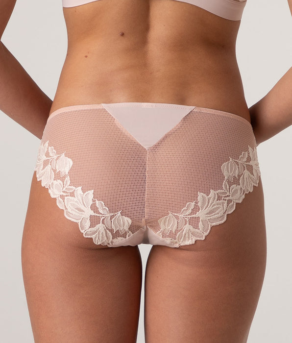 Lovable Elegant Muse Lace Briefs, pearled ivory and pink