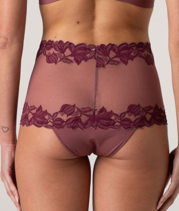Lovable Elegant Muse Lace High Briefs, amaranto red and wine