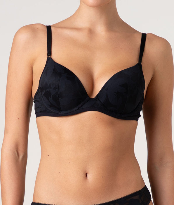 Lovable Modern Bloom Lace Underwired Push-Up Bra, black
