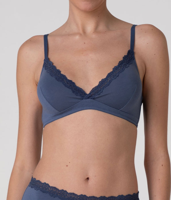 Lovable Trendy Modal Non-Wired Bra in Cotton Modal and Lace, powder blue