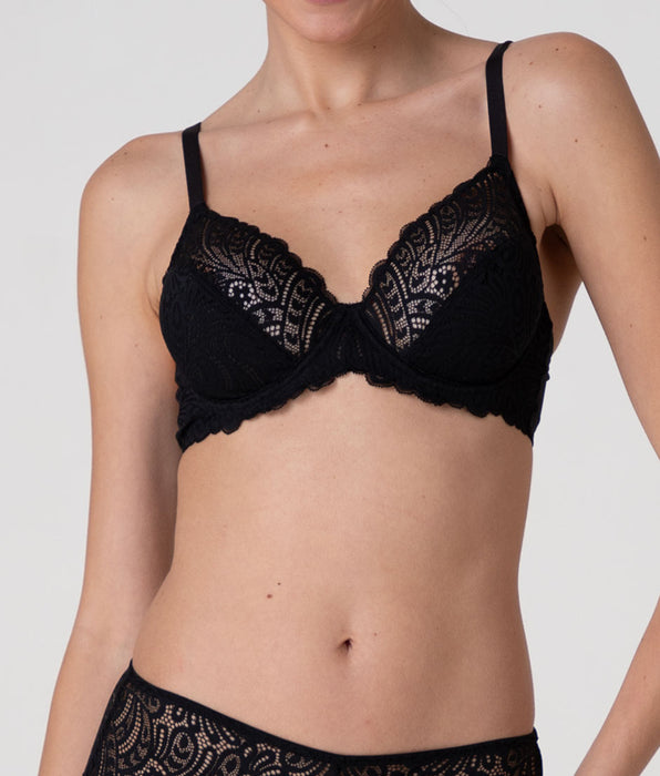 Lovable Shadow Lace Underwired Bra, black