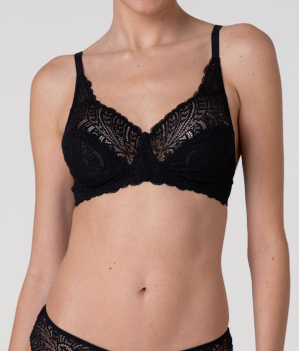 Lovable Shadow Lace Soft Wirefree Bra, black