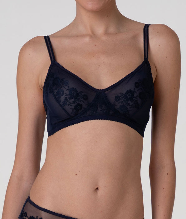 Lovable Reggiseno Triangolo senza Ferretto Elegant Embroidery in tulle ricamato, blu navy