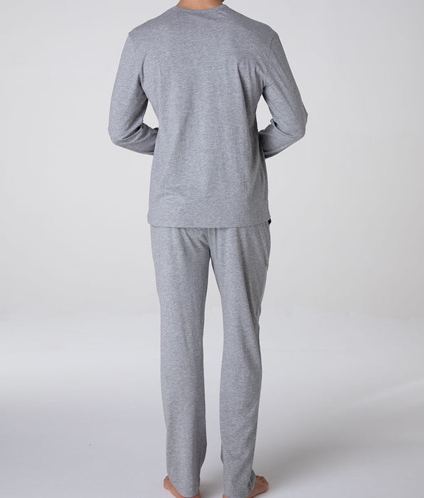Lovable Pigiama Lungo Girocollo in Jersey, grigio melange