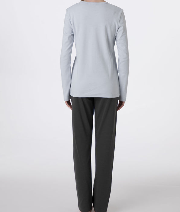 Lovable Pigiama Lungo Girocollo in Interlock, azzurro chiaro