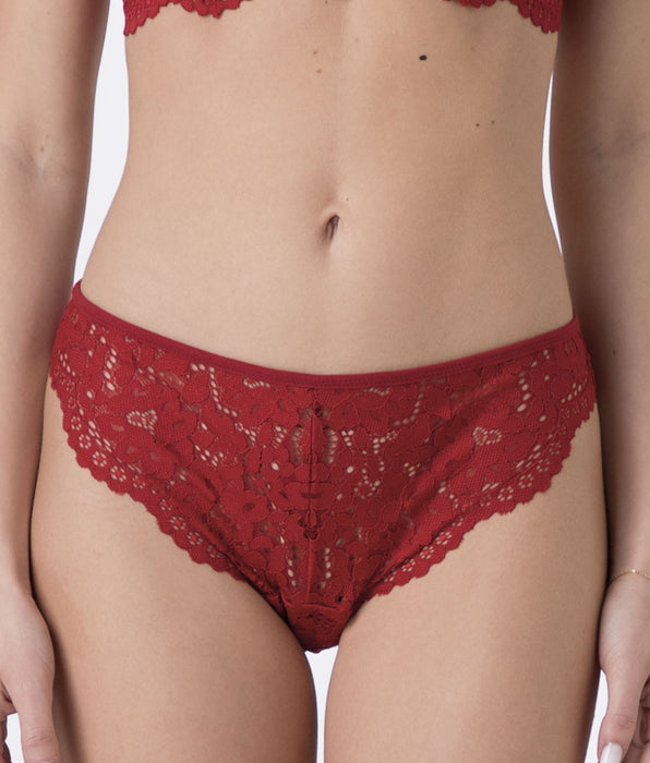 Lovable Brasiliano Eclat Floral Lace in pizzo floreale, rosso