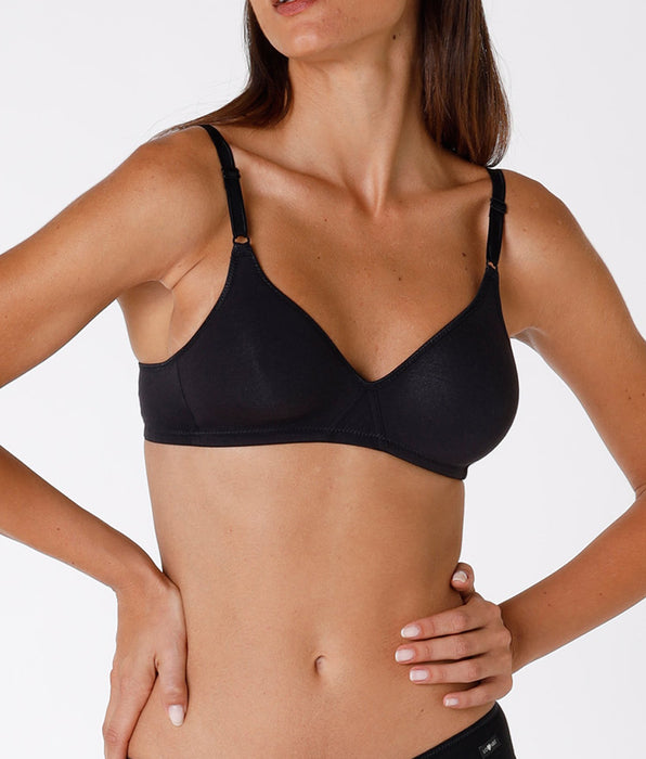 Lovable Reggiseno senza ferretto Cotton Line in cotone, nero