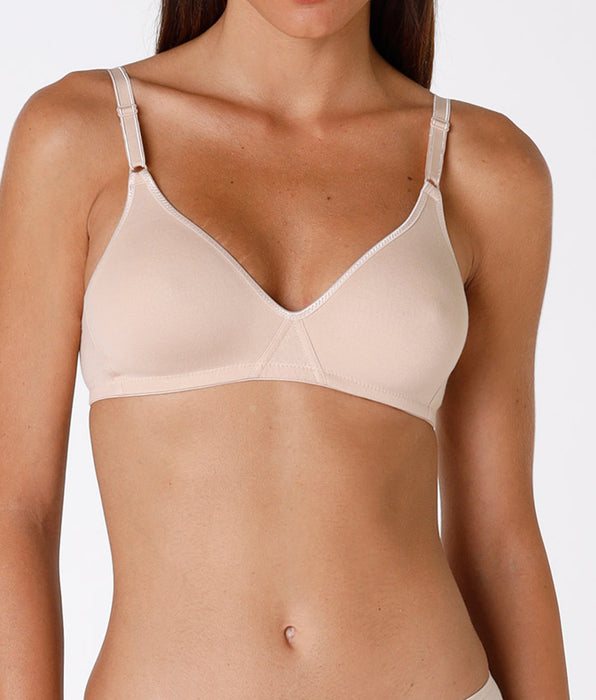 Lovable Cotton Line wireless bra in cotton, nude