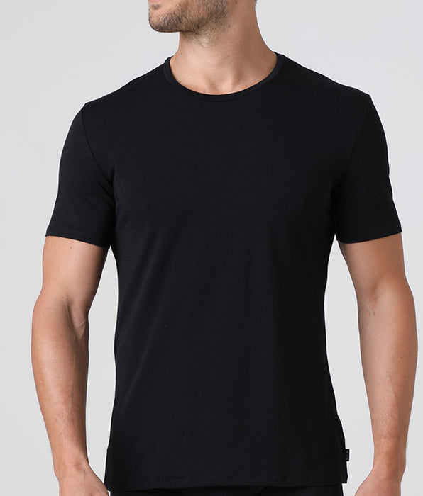 Lovable T-shirt girocollo Premium Cotton nero in cotone elasticizzato di alta qualità