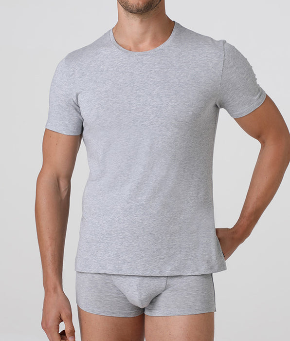 Lovable T-shirt girocollo Premium Cotton grigio melange in cotone elasticizzato di alta qualità